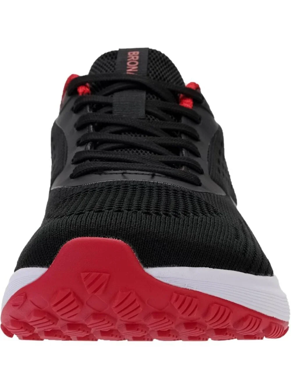 Men's Black Red Mesh Wide Cushioned Supportive Road Running Shoes Wide Toe Box